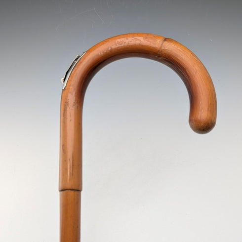 Early 20th century British antique horse measure walking stick, tan shaft, 93cm, Swaine & Adeney